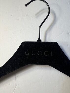 Gucci Black Velvet Padded Hanger with Logo